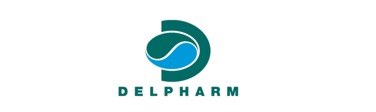 Logo van Delpharm, een klant van Hubert De Backer nv.