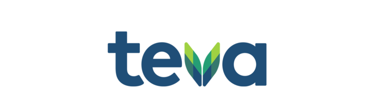 Logo van Teva, een klant van Hubert De Backer nv.